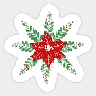 One Poinsettia Sticker